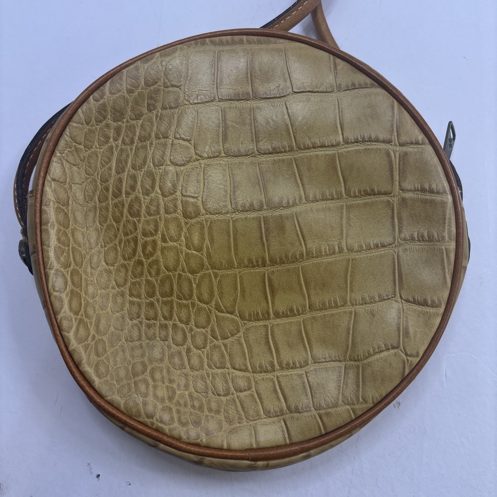 Patricia Nash Scafati Croc Style Small Canteen Leather Crossbody Brown - Picture 3 of 8
